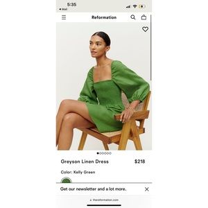 Reformation Greyson Linen Dress - Never Worn! SMALL